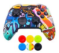9CDeer 1 x Protective Customize Transfer Print Silicone Cover Skin Cartoon Paints + 6 Thumb Grips Analog Caps for Xbox Elite Series 2 Controller