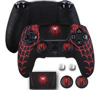 9CDeer Non-Slip Silicone Cover for PS5 Controller with Thumbstick Caps * 2 & Sticker * 1 Spider Web