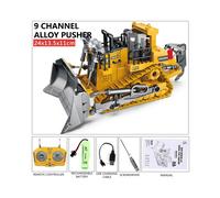(9CH Bulldozers) RC Excavator Dumper Car 2.4G Remote Control Engineering Vehicle Crawler Truck Bulldozer Toys for Boys