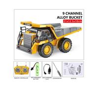 (9CH Dump truck) RC Excavator Dumper Car 2.4G Remote Control Engineering Vehicle Crawler Truck Bulldozer Toys for Boys