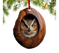 9cm Animal Christmas Ornaments,Acrylic Racoon Owl Christmas Tree Decorations,Christmas Tree Animal Pattern 2d Ornament,Fo-rest Animal Decoration,Seasonal Decor For Christmas Tree, For Girls -owl