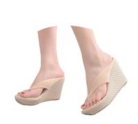 9cm Bohemian Beach Sandals With Chunky Heels Thong Style Flip Flops And Toe Separated Design Breeze Between Your Toes