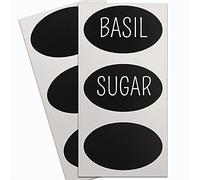 9cm Large Blank Chalkboard Labels, 6pcs Self Adhesive Oval Blackboard Stickers for Kitchen Pantry Organisation