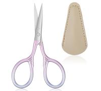 9cm Pink Eyebrow Scissors Stainless Steel Straight Tip Small Eye Brow Scissor for Personal Care, Professional Grooming Cosmetic Shears for Eyebrows, Mustache & Beard Hair Trimming