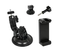 9cm Suction Cup Mount for GoPro Hero 13 12 11 10 9 8 Black - Heavy Duty Car Suction Camera Holder for Insta360 X5 X4 X3 X2 for DJI Osmo Action with Phone Mount for Windshield Vlog POV Shooting