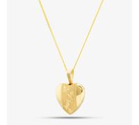 9ct 18x12xm Etched Butterflies Heart Locket 1.65.2081