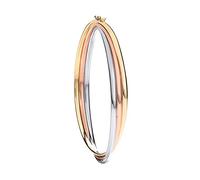 9ct 3 Colour Rose White and Yellow Gold Russian Wedding Bangle 8.0g