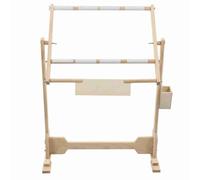 9CT Cross Stitch Frame Floor Stand for Tapestry Hoops 50cm, Wooden Embroidery Stand with 5 Height Positions, Stable Base for Comfortable Stitching