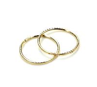 9ct Gold 13mm Diamond Cut Lightweight Hoop Sleeper Earrings/Hoops/Sleepers
