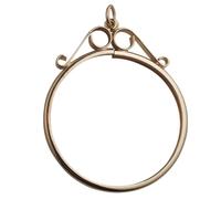 9ct Gold 38x33mm Full Krugerrand coin mount holder with 2 scrolls Pendant