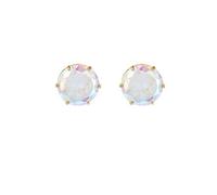 9ct gold 6mm rainbow CZ crystal stud earrings. Gift box