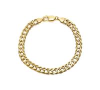9ct Gold 6mm Wide Flat Double Curb Bracelet - 8.5in - G5705