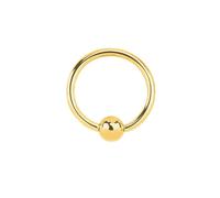 9ct Gold Ball Closure 1.1mm Hoop Body Ring Piercing, 10mm - JBJ127 Jewelco London Gold One Size