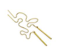 9ct Gold Bar Pull Through Earrings