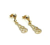 9ct Gold Celtic Knot Drop Earrings/Studs/Stud/Irish/Earring