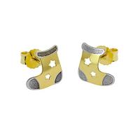 9ct Gold Christmas Stocking Earrings w Cut Out Stars