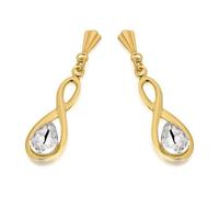 9ct Gold Crystal Andralok Drop Earrings - 24mm drop - G4039