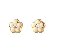 9ct gold crystal flower stud earrings. Gift box