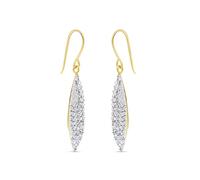 9ct Gold Crystal Hook Wire Earrings - 33mm drop - G1062