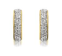 9ct Gold Crystal Three Quarter Hoop Earrings - 25mm - G2514