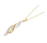 9ct Gold Crystal Triple Flame Necklace - R8232