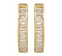 9ct Gold Cubic Zirconia Half Hoop Earrings - 13mm - G2935