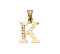 9ct Gold Cubic Zirconia Initial K - R5111