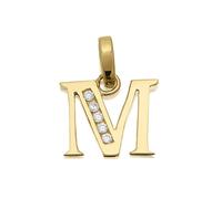 9ct Gold Cubic Zirconia Initial M - R5113
