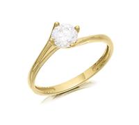 9ct Gold Cubic Zirconia Twist Ring - R6542-J