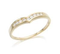 9ct Gold Cubic Zirconia Wishbone Ring - EXCLUSIVE - R5943-J