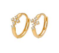 9ct Gold CZ Cross 12mm Huggie Hoop Earrings