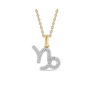 9ct Gold Diamond Capricorn Pendant