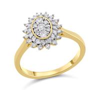 9ct Gold Diamond Cluster Ring - 1/2ct - D9290-R