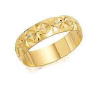 9ct Gold Diamond Cut Wedding Ring - 6mm - R4248-S
