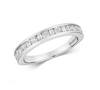 9CT Gold Diamond Half Eternity Ring - Size M