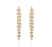 9ct Gold Diamond Leaf Drop Earrings - 1/4ct per pair - D87031