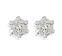 9ct Gold Diamond Solitaire Stud Earrings - 30pts per pair - D54123