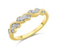 9ct Gold Diamond Wave Ring - 15pts - D80134