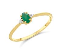 9ct Gold Emerald And Diamond Birthstone Ring - May - R0205-J