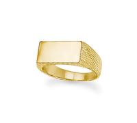 9ct Gold Engravable Barked Initial Blank Plate Signet Ring - JIR006 Jewelco London Gold S
