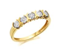 9ct Gold Five Stone Diamond Ring - 10pts - D5804-M