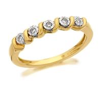 9ct Gold Five Stone Diamond Swirl Ring - 5pts - D5817-U