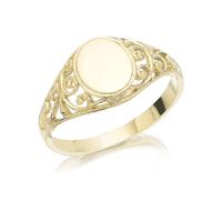 9ct Gold Fleur De Lys Signet Ring - R2519-N