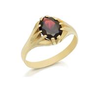 9ct Gold Gentleman's Garnet Gipsy Ring - R3517-V