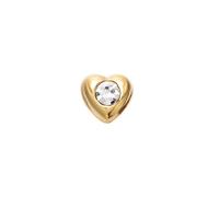 9ct Gold Heart Shaped Crystal Nose Stud - 4mm - G4503