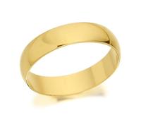 9ct Gold Heavyweight D Shaped Wedding Ring - 5mm - R5221-R