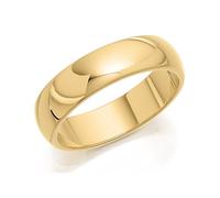 9ct Gold Heavyweight D Shaped Wedding Ring - 5mm - R5235-J