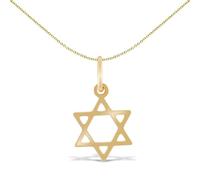 9ct Gold Magen David Star Charm Pendant - JPC228 Jewelco London Gold One Size