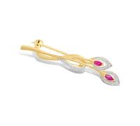 9ct Gold Marquise Ruby And Diamond Brooch - D95167