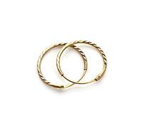 9ct Gold Plain Sleepers 12mm Hoops/Earrings